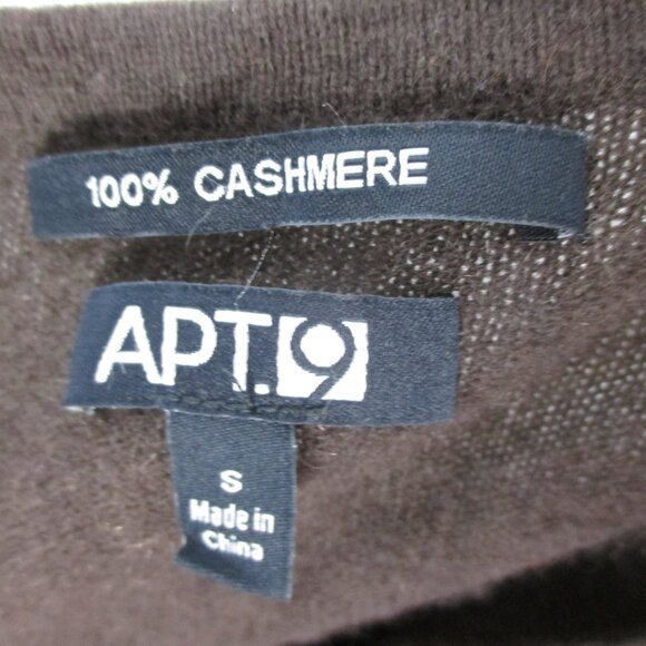 Apt 9 100% Cashmere Cardigan Sweater Size S Argyle Brown - Picture 5 of 6